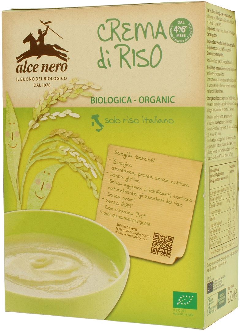Alce Nero Безглютеновая рисовая каша с витамином B1 BIO
