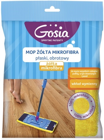 Gosia Mop yellow rotating microfiber, flat replacement cartridge