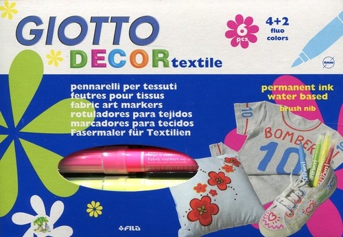 Giotto Deco textile Felt markers for 6-color fabrics