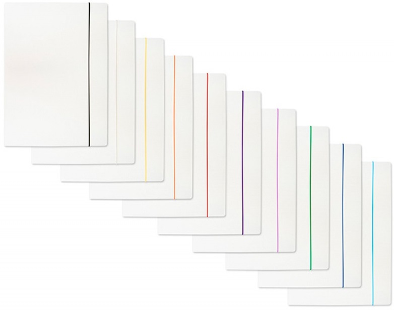Office Folder A4 with colored elastic lacquered white