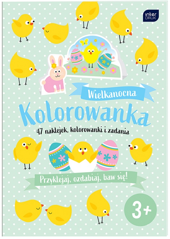 Interdruk Kolorowanka wielkanocna z naklejkami i zadaniami A4