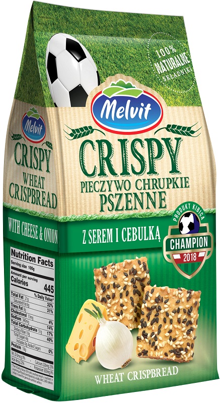 Melvit Crispy Crisp Weizenbrot mit Käse und Zwiebeln