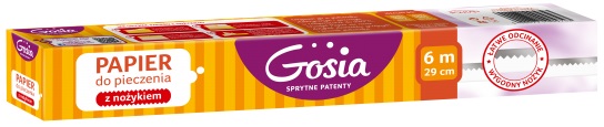 Gosia baking paper with a knife