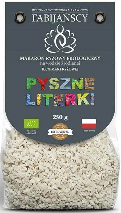 Fabijańscy Makaron ryżowy ekologiczny Pyszne Literki BIO