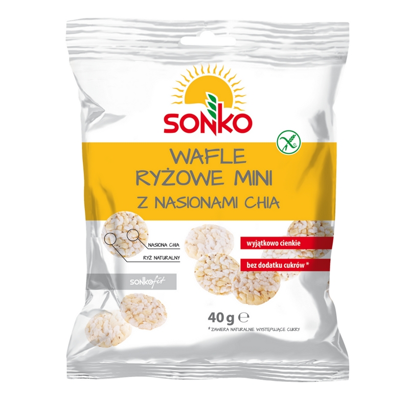 Sonko Mini rice wafers with chia seeds