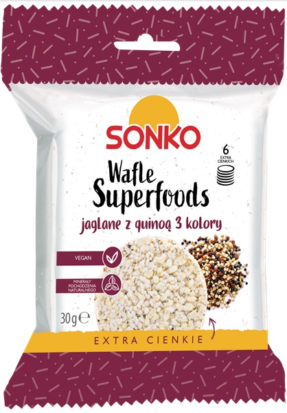 Sonko Superfoods Hirsewaffeln mit Quina 3 Farben