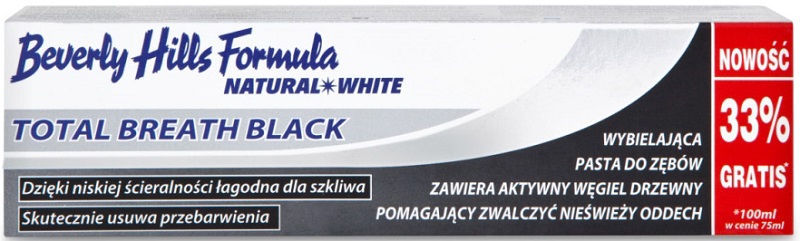 Beverly Hills Natural White Toothpaste Total Breath Black