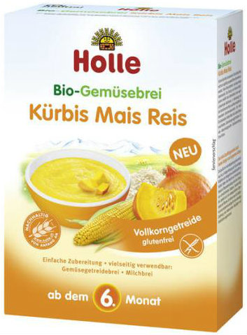 Holle Bio-Gemüsebrei-Kürbis, Mais, Reis, milchfreies BIO