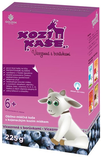 Gachas de leche Goldim Multigrain con arándanos con leche de cabra