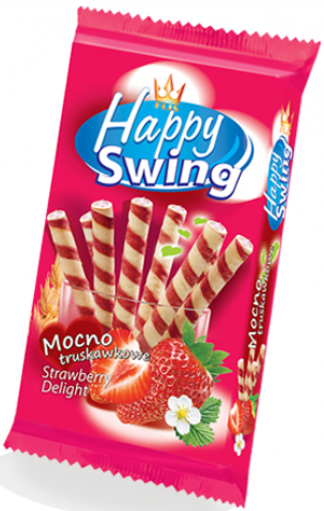 Flis Happy Swing Rurki waflowe z kremem jogurtowo-truskawkowym