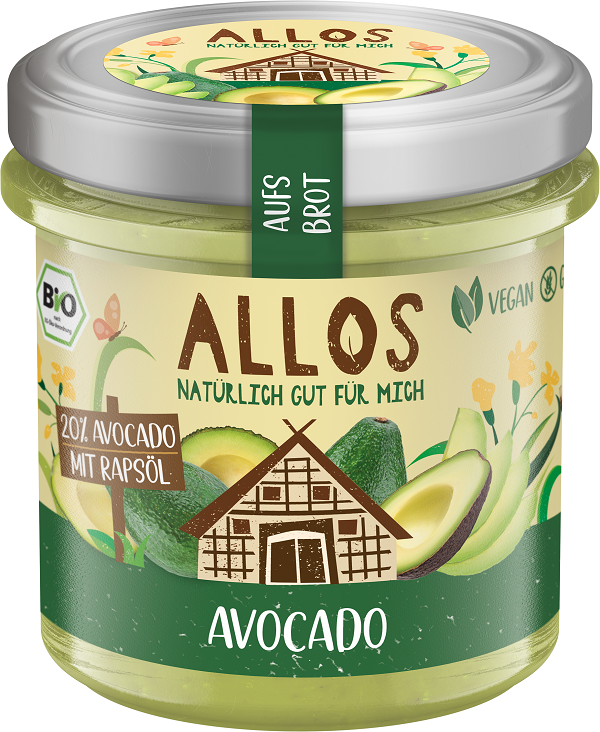 Allos BIO крем-паста из авокадо без глютена