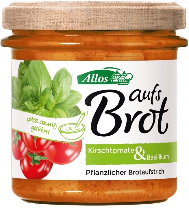 Allos BIO glutenfreie Cremepaste mit Kirschtomaten und Basilikum