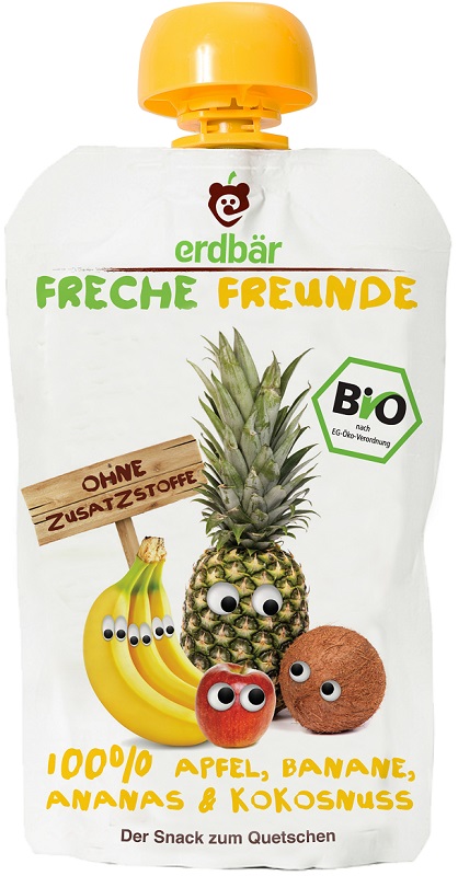 Erdbar Mus banan, ananas, kokos EKO