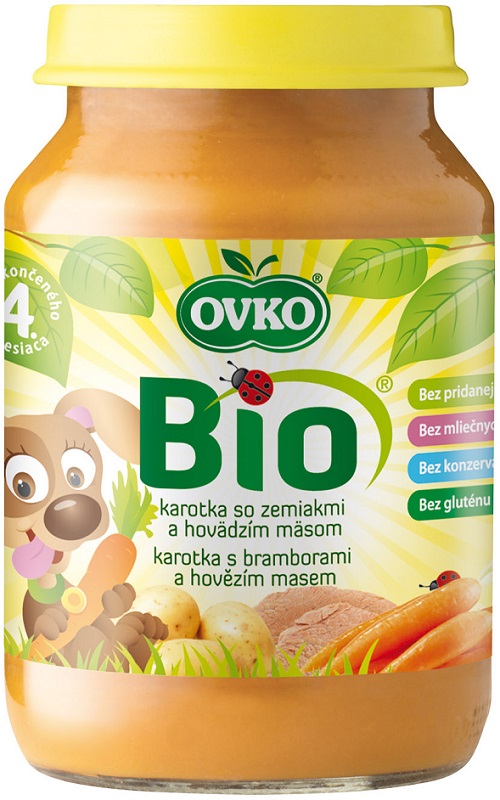 Ovko Eco-Friendly Karotte Abendessen mit Kartoffeln und BIO-Rindfleisch