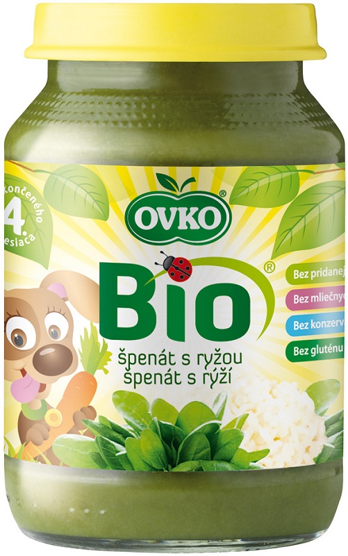 Ovko Ökologisches Abendessen Spinat mit Vollkornreis BIO