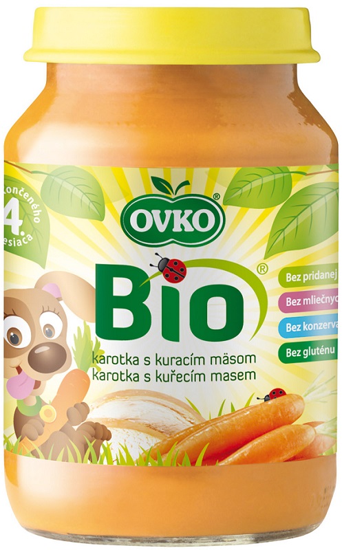 Cena de zanahoria ecológica Ovko con pollo BIO