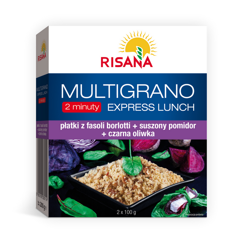 risana multigrano express lunch platki z fasoli bortotti suszony pomidor czarna oliwka