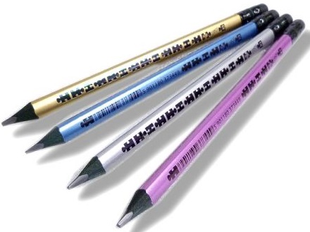 Einfacher dreieckiger Jumbo-Bleistift mit Radiergummi HB Metallic