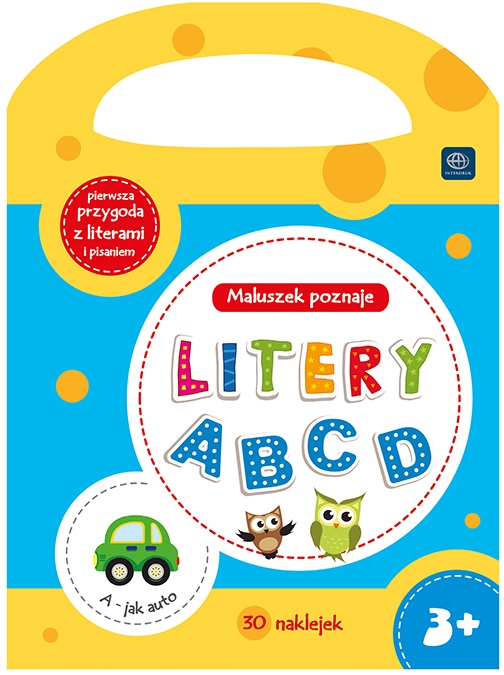 Interdruk Libro de colorear con mango "Bebé sabe letras" 30 pegatinas Primera aventura con letras y escritura