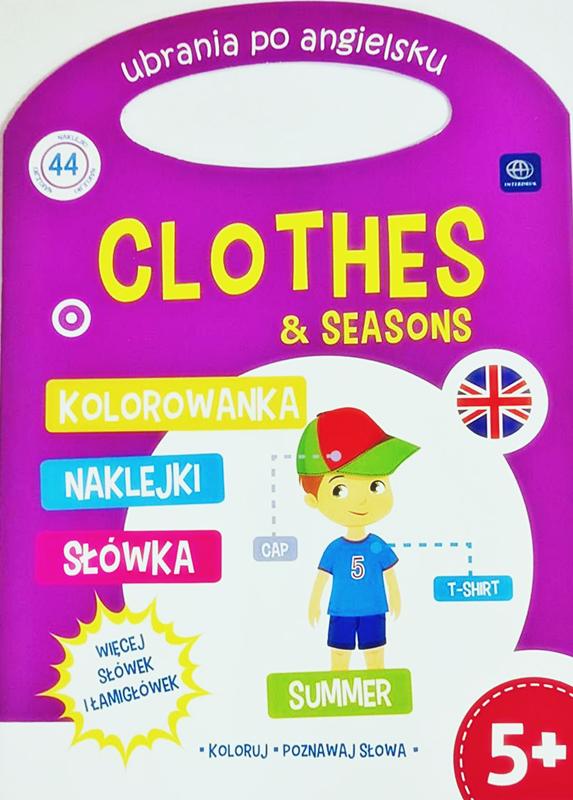 Interdruk Coloring book con un asa de ropa en inglés "Clothes" Color, conoce las palabras