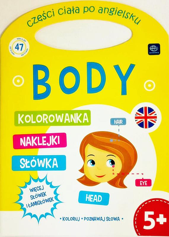 Interdruk Coloring book con un mango de parte del cuerpo en inglés Color "Body", aprende las palabras