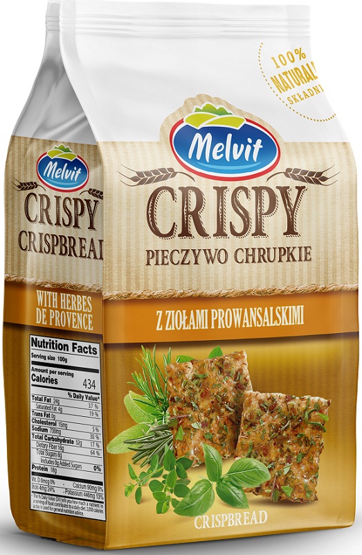 Melvit Crispy Crispbread con Herbes de Provence