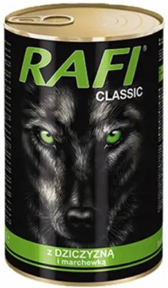 Rafi Classic Alimento completo para perros adultos de todas las razas con venado y zanahorias.