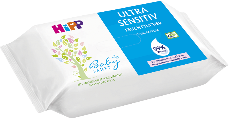 Hipp Pañuelo Toallitas para bebés, inodoro Ultra Sensitive
