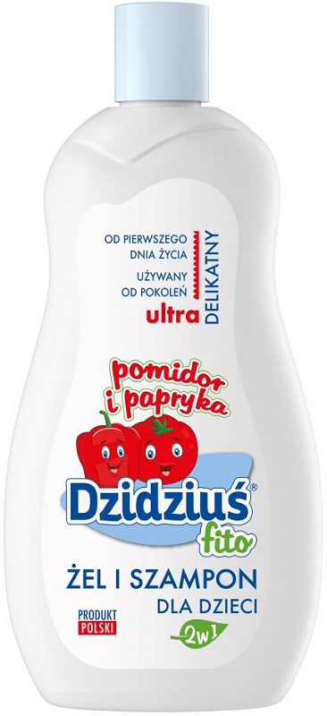 Dzidziuś Fito Gel y champú para niños, tomate y pimiento.