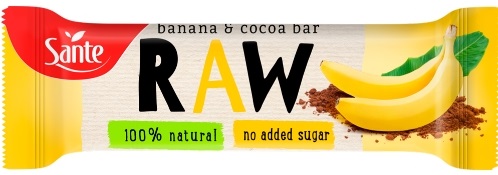 Sante RAW Banana y barra de cacao
