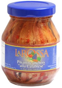 Anchoas de la Rossa picantes en aceite de girasol alla Calabrese