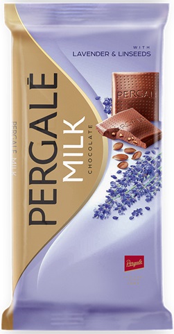 Pergale Milk chocolate with lavender and linseed