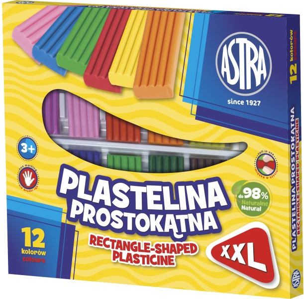 Astra Plasticine rechteckig 12 Farben