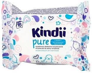 Kindii Pure Очищающие салфетки для чувствительной кожи