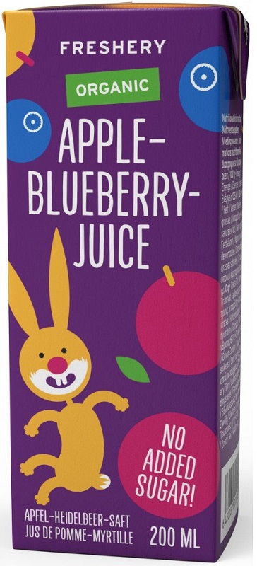 Freshery BIO apple and bilberry juice