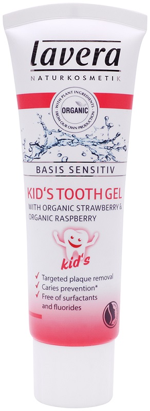 Lavera Zahnpasta für Kinder mit Extrakten aus Erdbeeren und Himbeeren