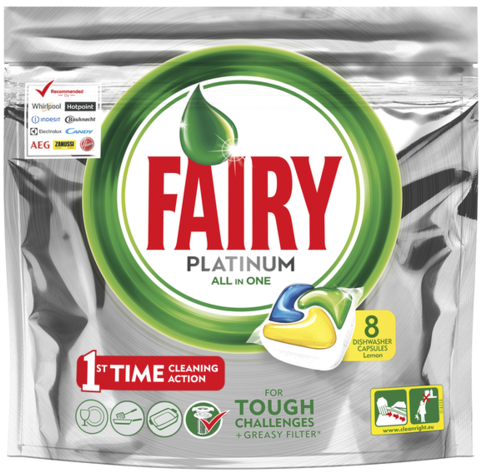 Fairy Capsules for Platinum All in One Lemon dishwashers