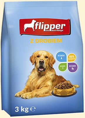 Flipper Pełnoporcjowa karma sucha  dla dorosłych psów wszystkich ras z drobiem