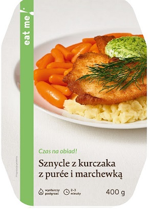 Chicken Schnitzels with Mashed Potatoes and Carrots