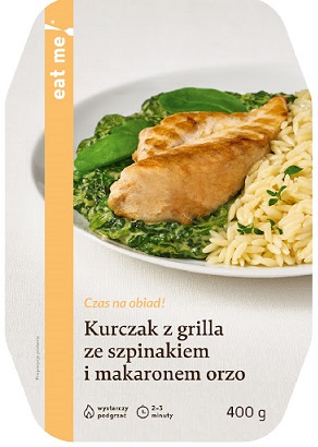 Eat Me Kurczak z Grilla  Ze Szpinakiem i Makaronem Orzo