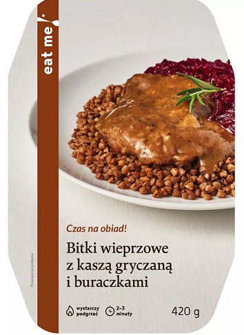 Eat Me Bitki Wieprzowe z kaszą gryczaną i buraczkami