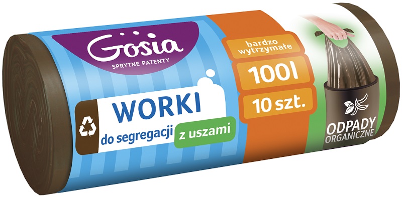 Gosia Worki do segregacji śmieci  z uszami 100 L.Odpady organiczne