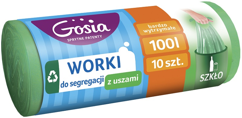 Gosia Worki do segregacji śmieci z uszami 100 L.Szkło
