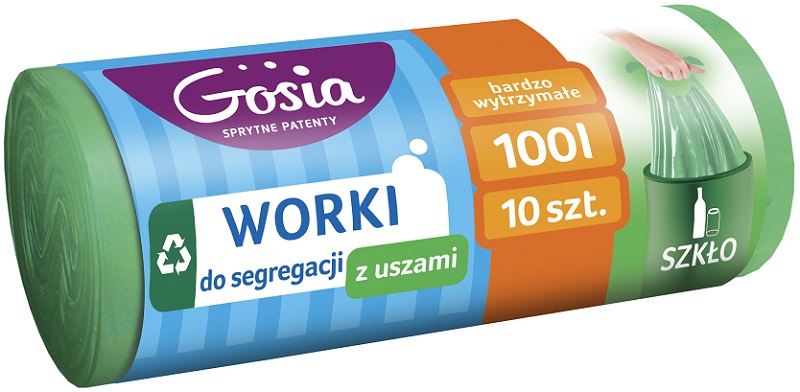 Gosia Worki do segregacji śmieci  z uszami 100 L.Szkło