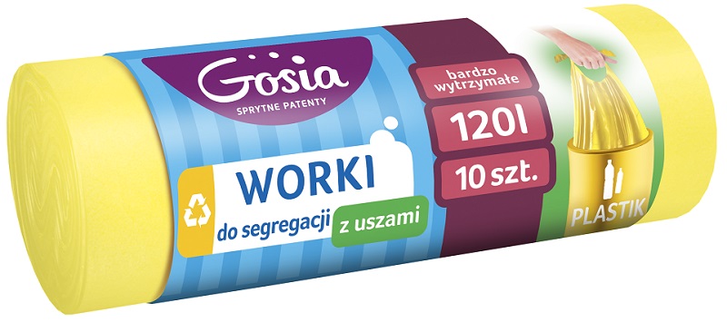 Gosia Worki do segregacji śmieci  z uszami 100 L.Plastik