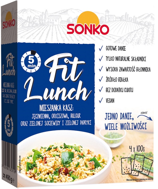 Sonko Fit Lunch Blend of barley, spelled, bulgur and green lentils and green peppers 4x100g