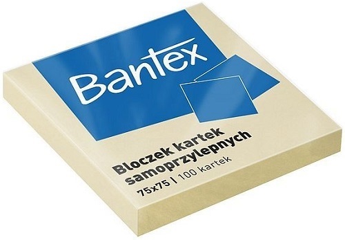 Bantex Karteczki samoprzylepne w bloczku 75x75 mm