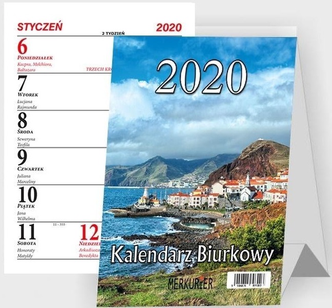 Beskidy Kalendarz biurkowy mini stojący pionowy spiralowany 2020