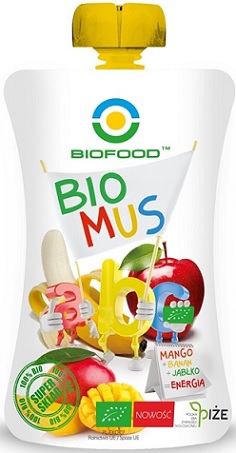 Mousse de mango Bio Food - plátano - manzana BIO sin gluten