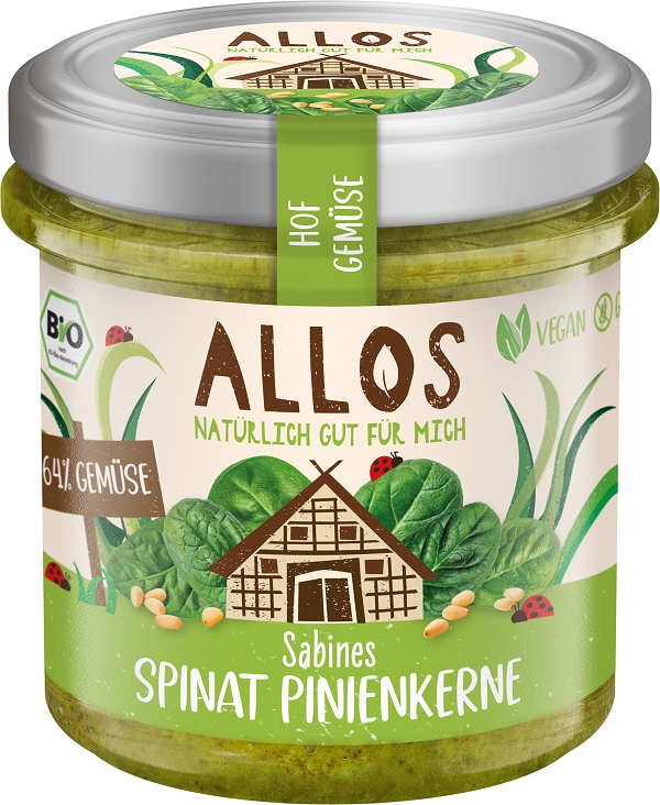 Allos Vegetable paste with spinach and pine nuts gluten-free BIO